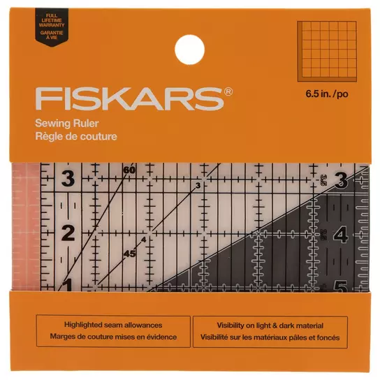 Fiskars Square Sewing Ruler – 6.5” x 6.5”, Hobby Lobby