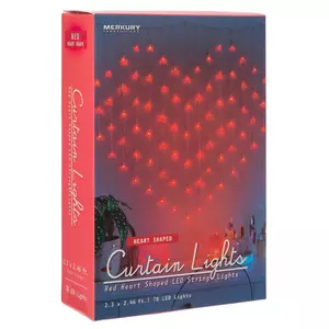 Red Heart LED Curtain Lights