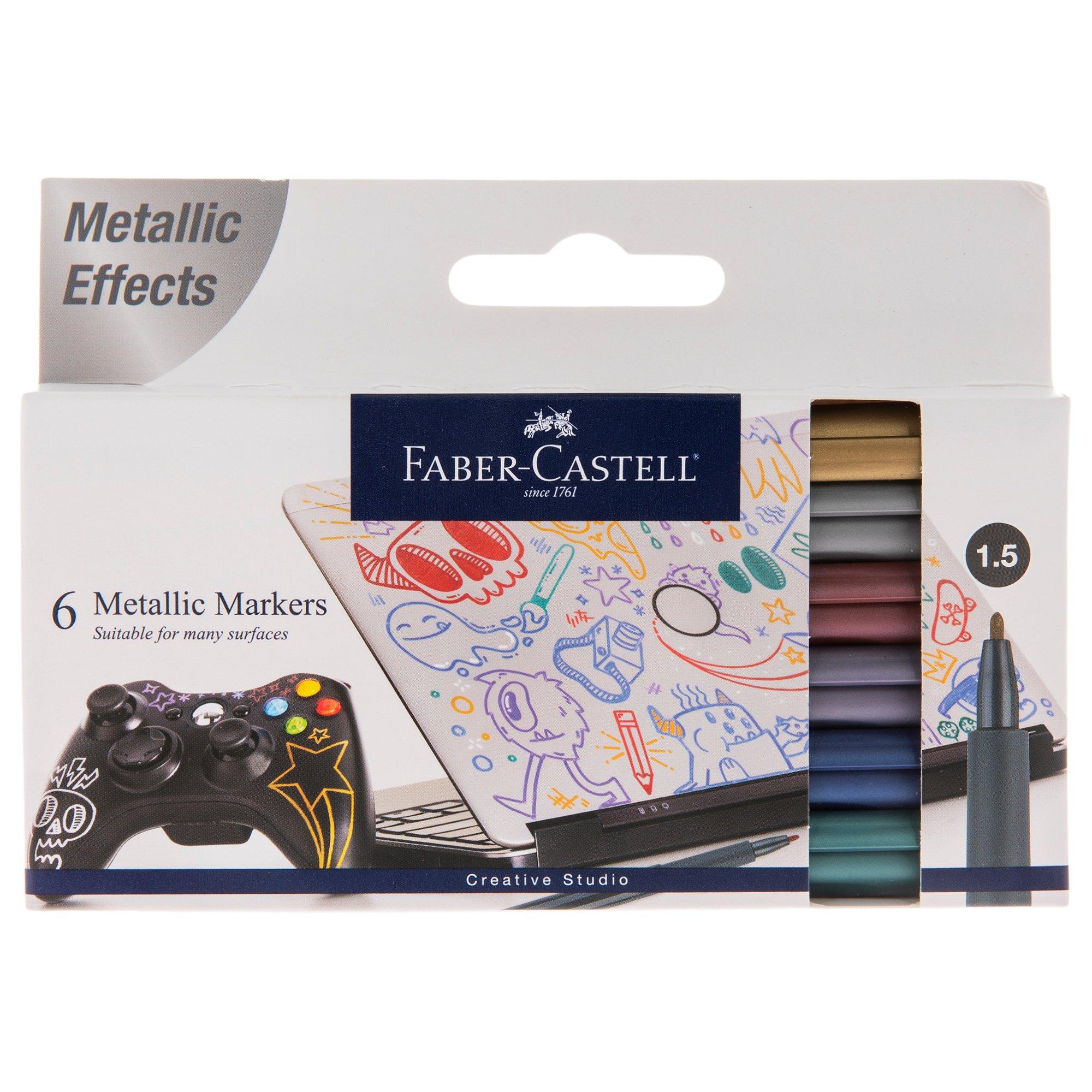Metallic FaberCastell Markers 6 Piece Set Hobby Lobby 2276137