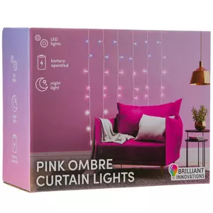 Pink Ombre LED Curtain Lights