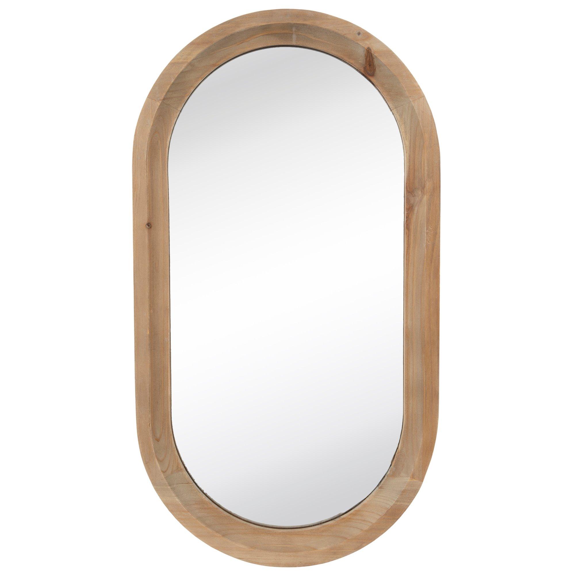 Oval Wood Wall Mirror