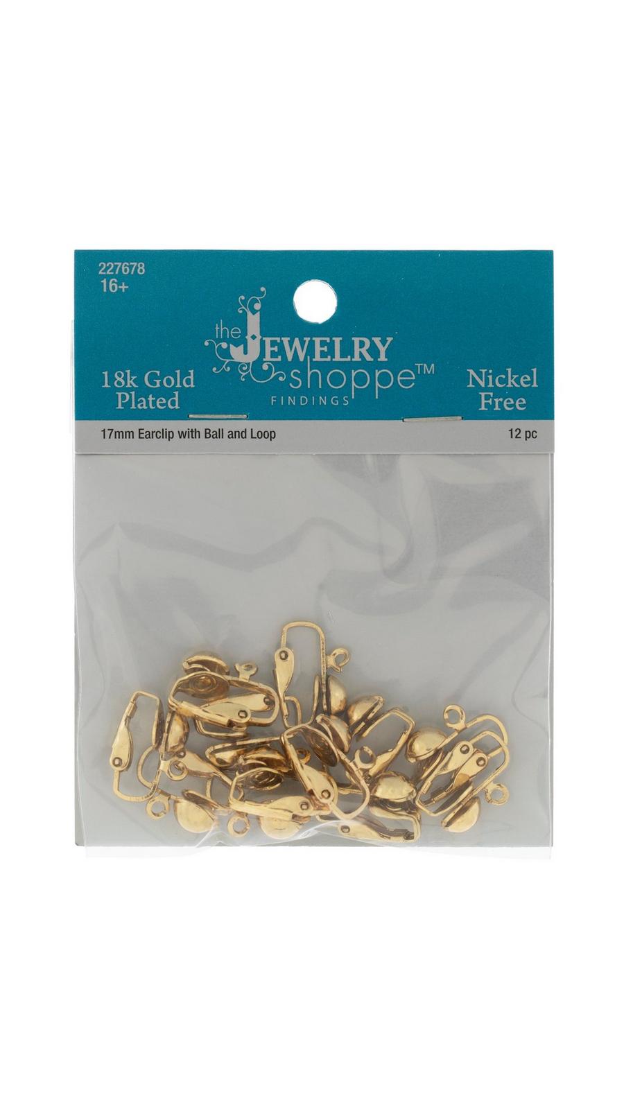 小物 RANDY 25SS TWINKLE (GOLD) 18K Gold Plated Earclips With Half Balls & Loops - 17mm | Hobby