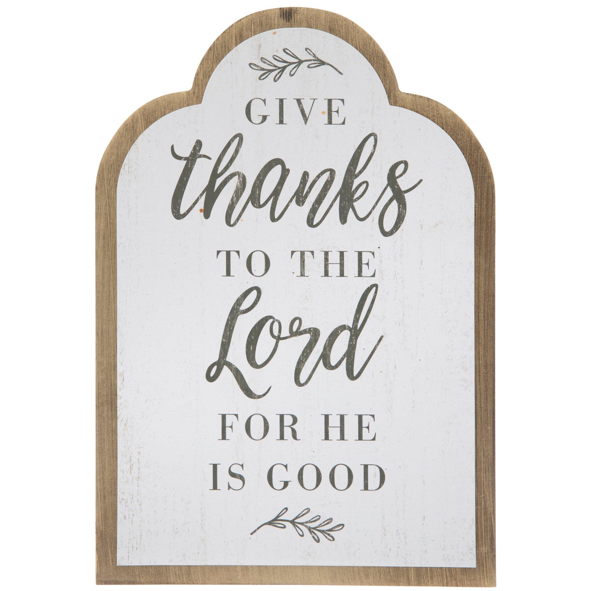 Give Thanks To The Lord Wood Decor