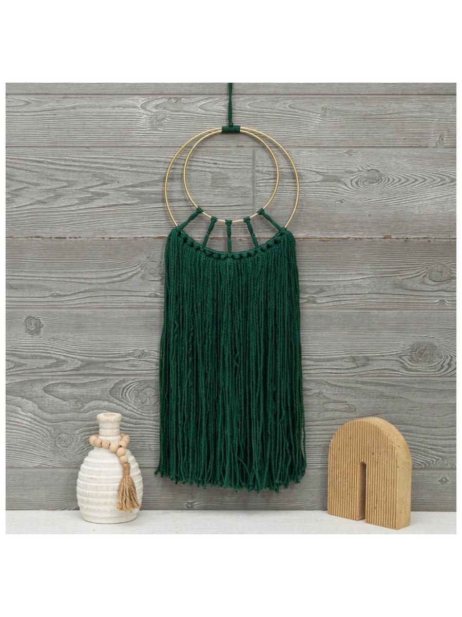 Dark Green Double Hoop Macrame Wall Decor | Hobby Lobby | 2277382