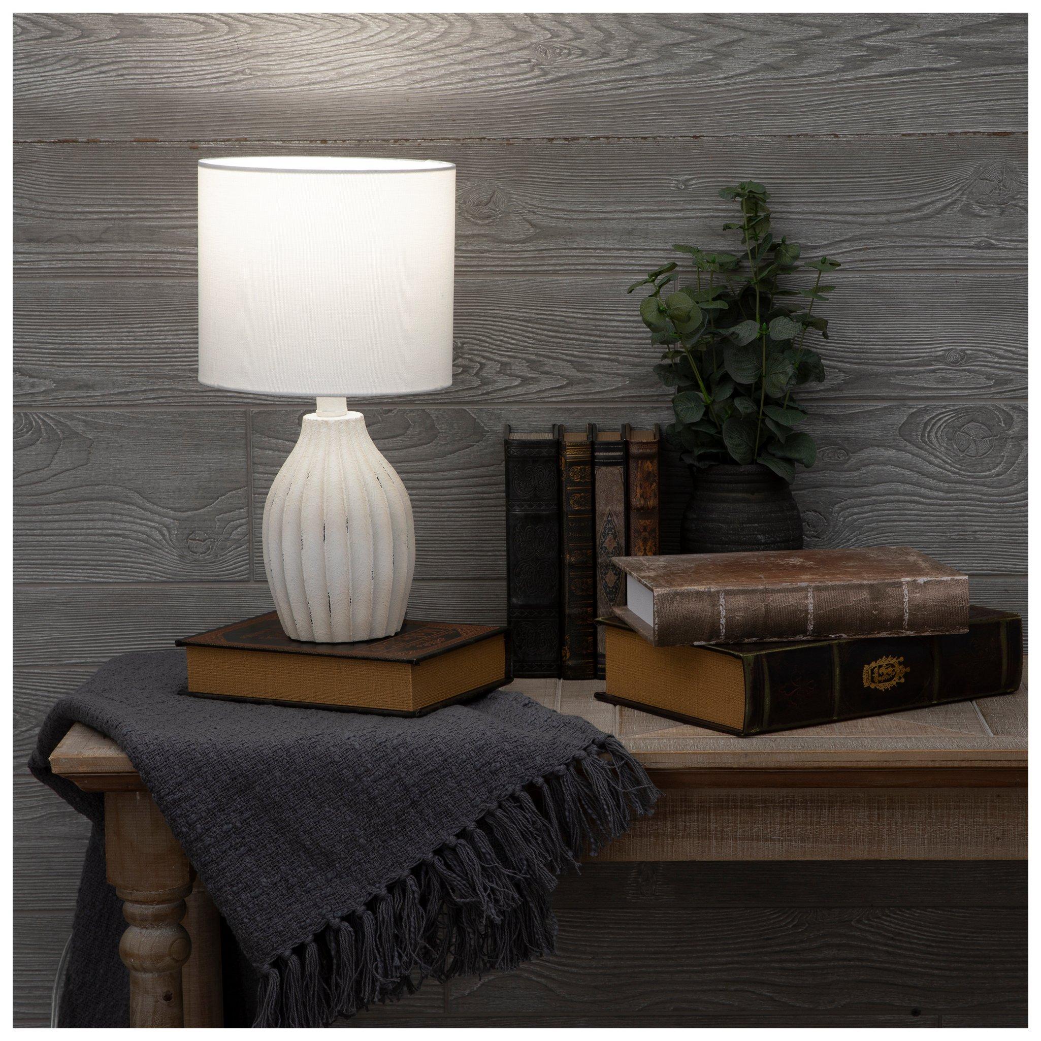 Distressed White Ribbed Lamp | Hobby Lobby | 2278356