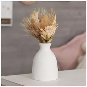 Palm & Pampas Grass In White Vase