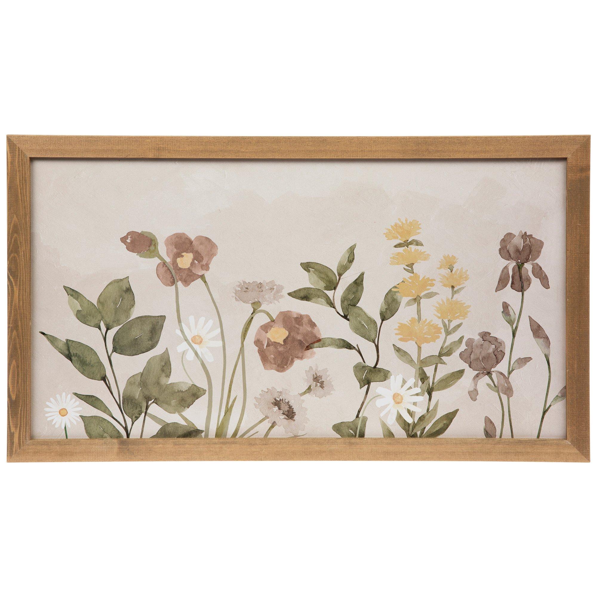 Muted Watercolor Flowers Wood Wall Decor, Hobby Lobby