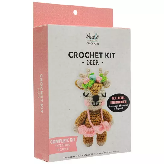 Animal Crochet Kit. Woodland Crafting. Deer Crochet Intermediate