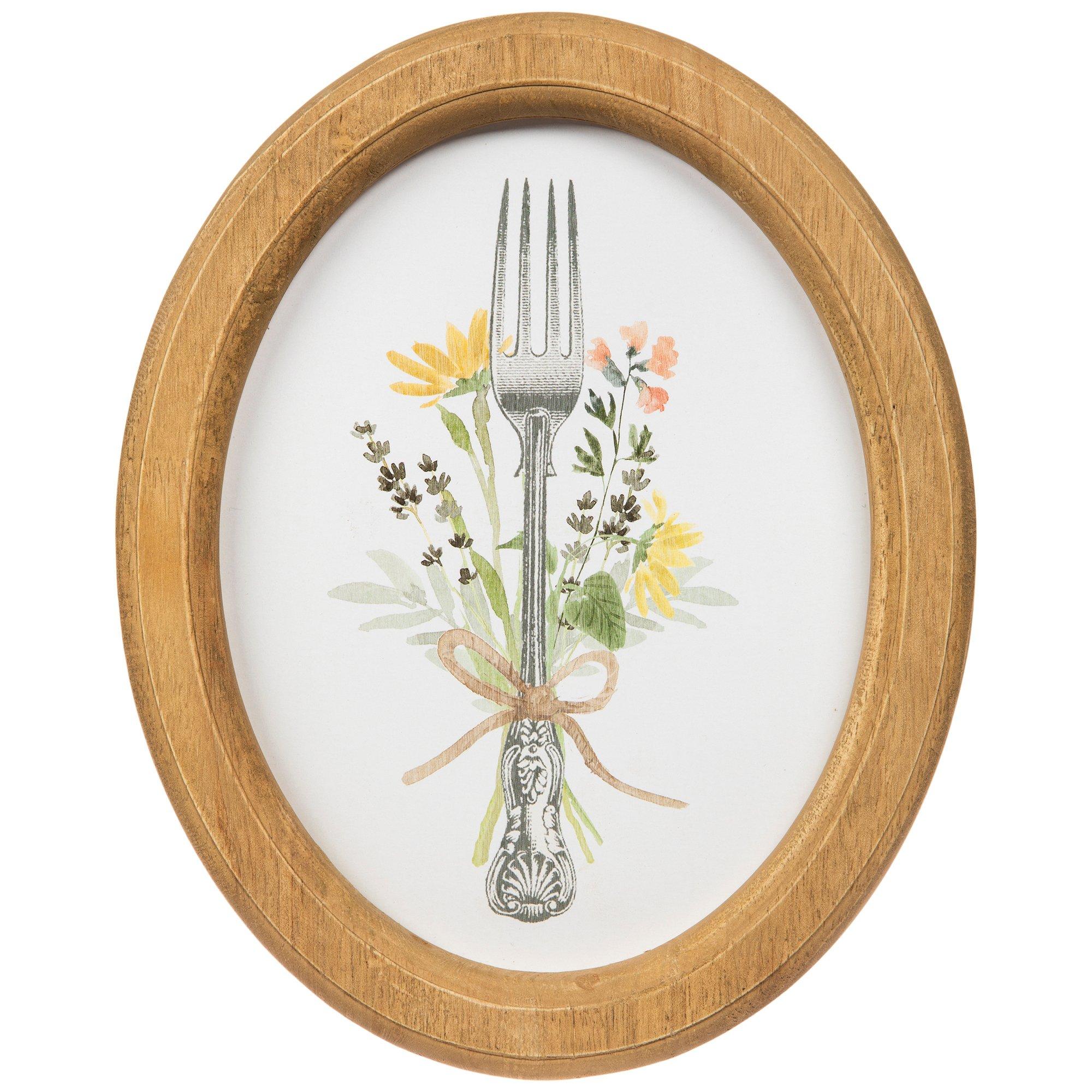 Framed Oval Fork Wood Wall Decor | Hobby Lobby | 2280626