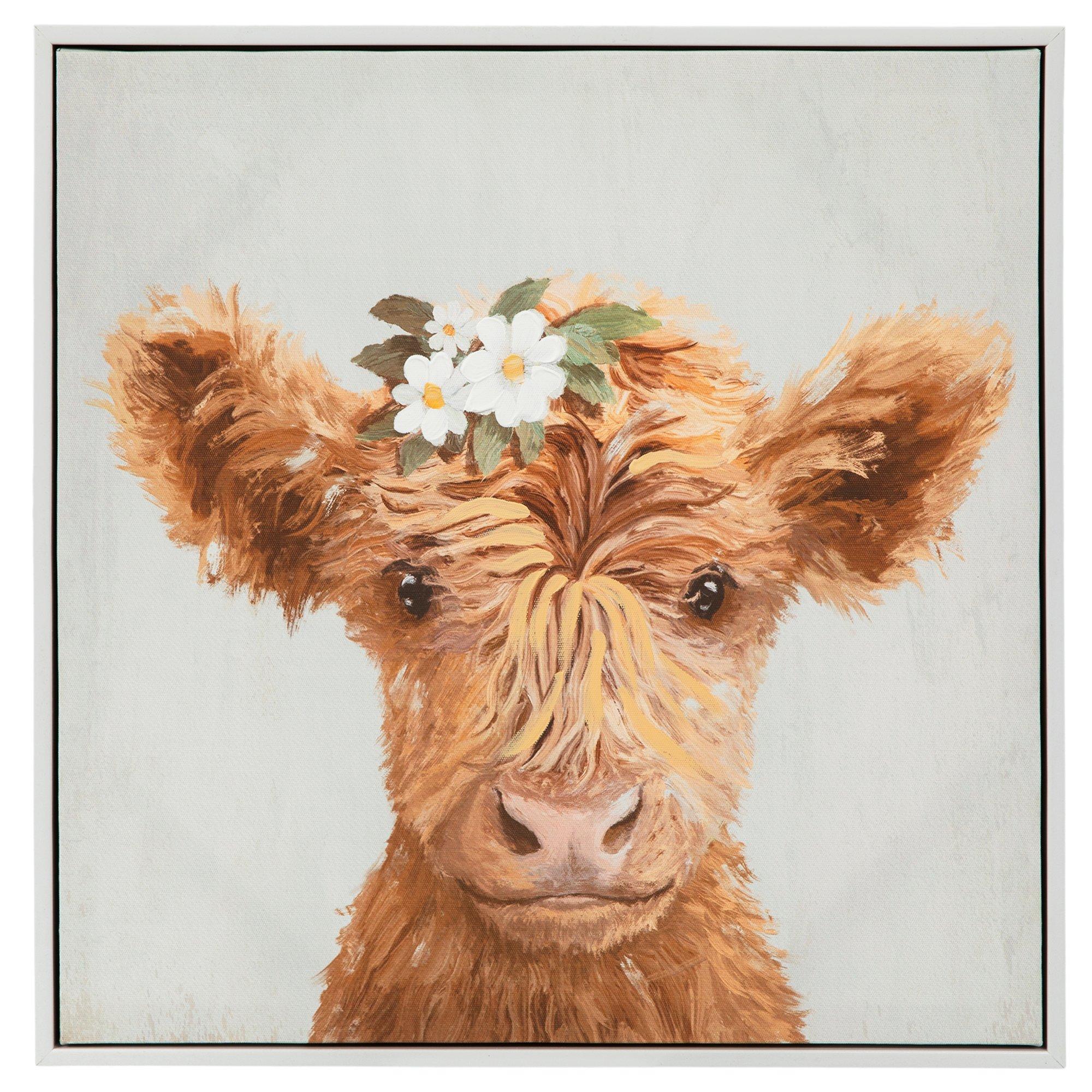 Highland Calf Floral Canvas Wall Decor Hobby Lobby 2281822