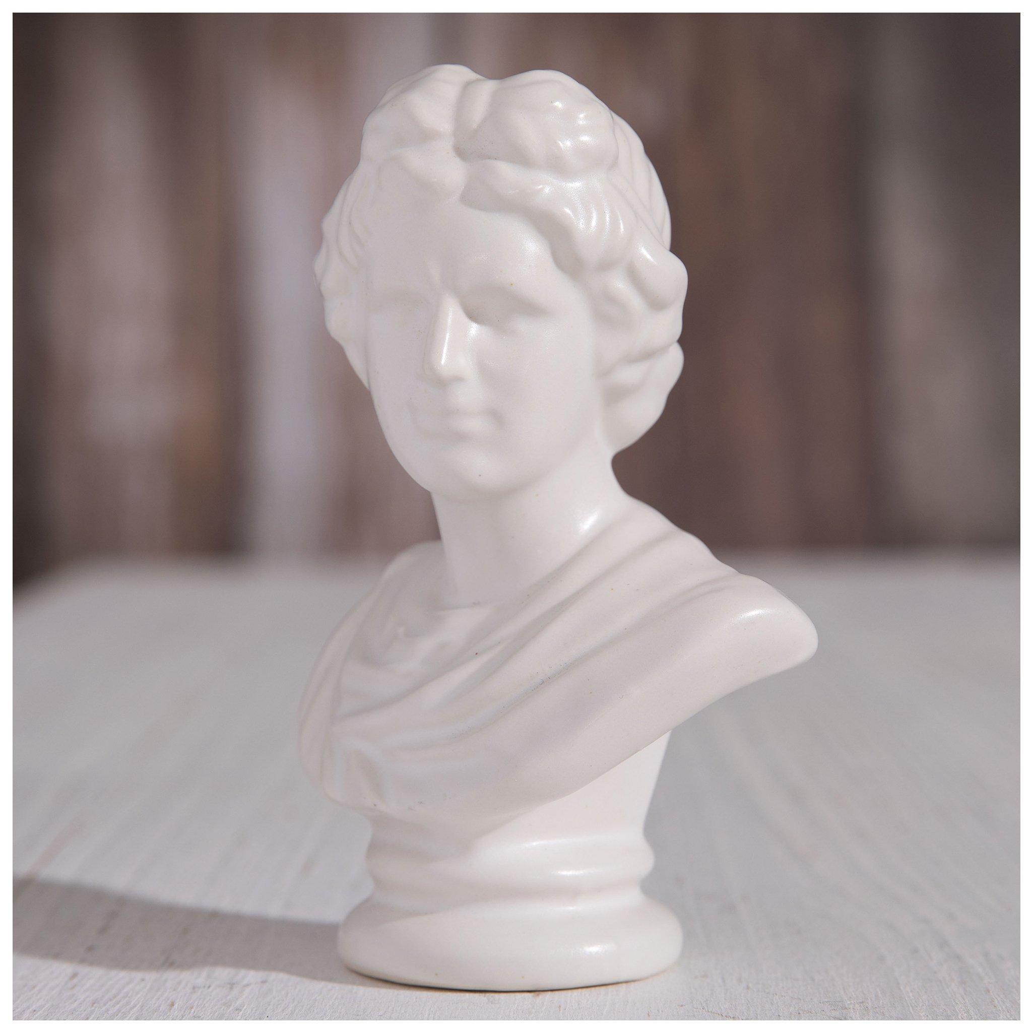 White Classical Bust Statue 