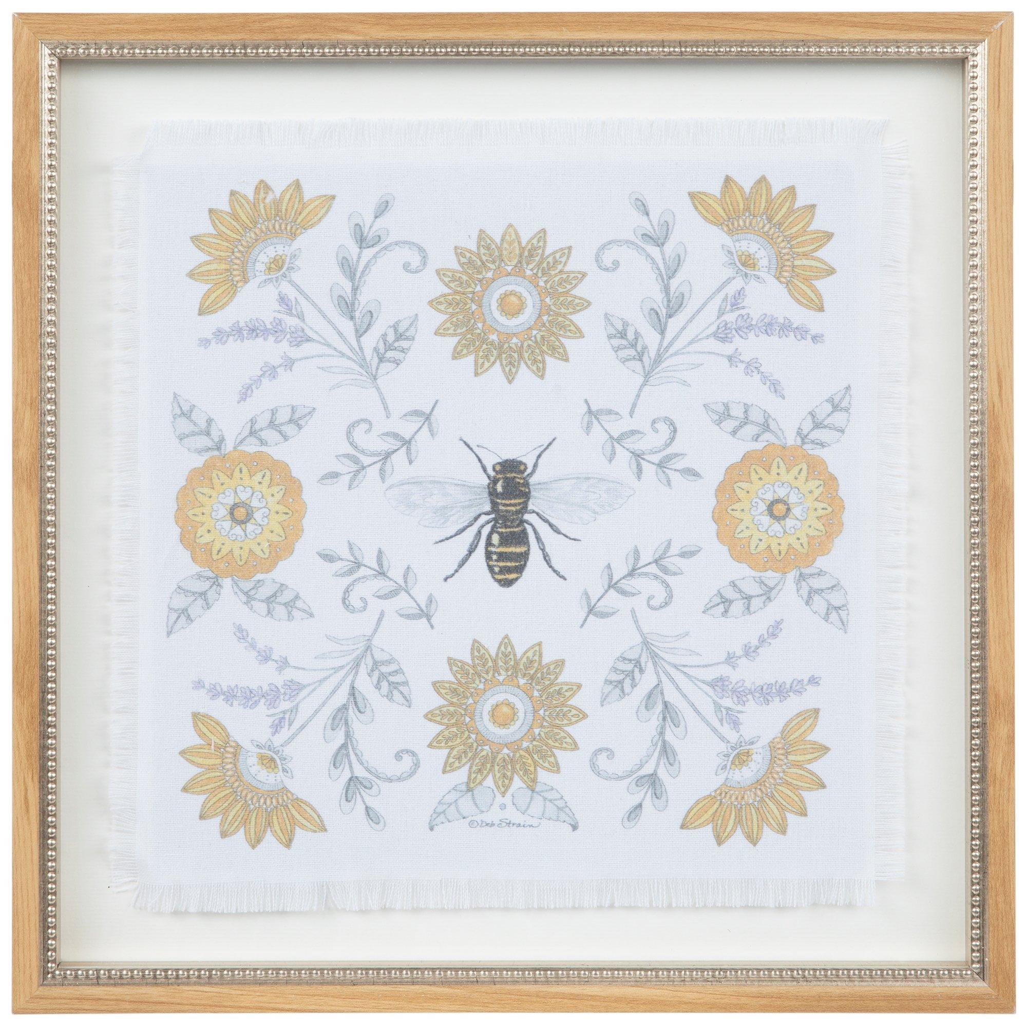 Bee Framed Wood Wall Decor