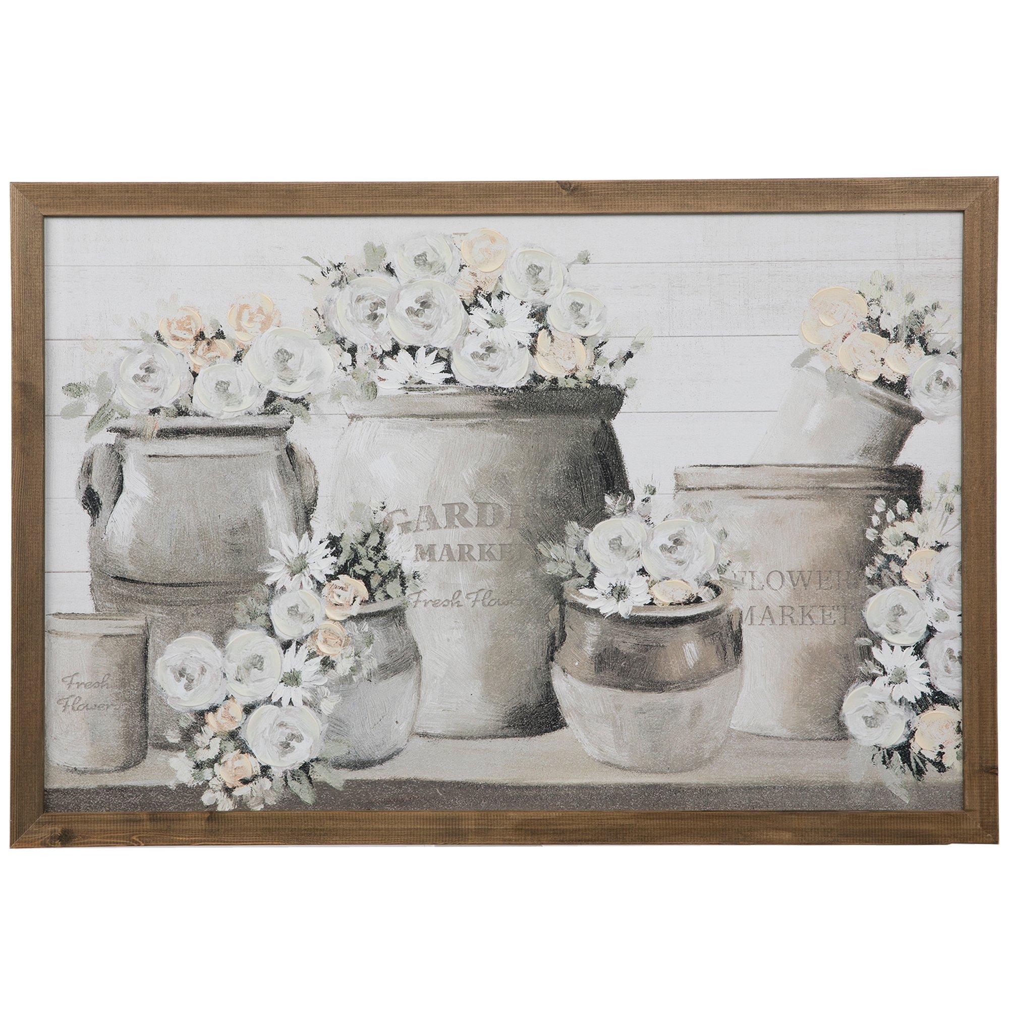 Beige Potted Flowers Canvas Wall Decor | Hobby Lobby | 2284081