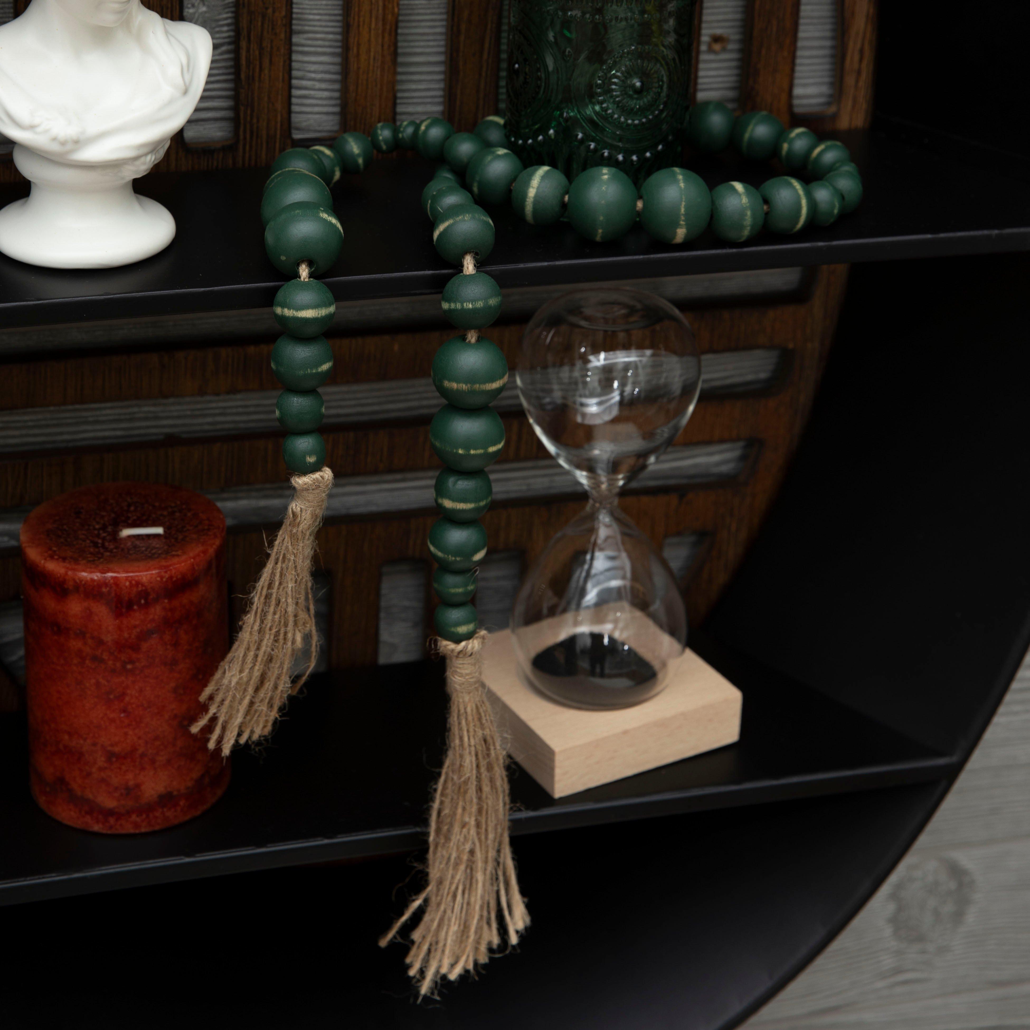 Green Beaded Garland With Tassels Hobby Lobby 2285021