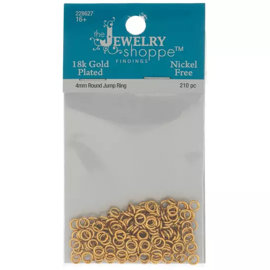 18K Gold Plated Round Jump Rings | Hobby Lobby | 228627