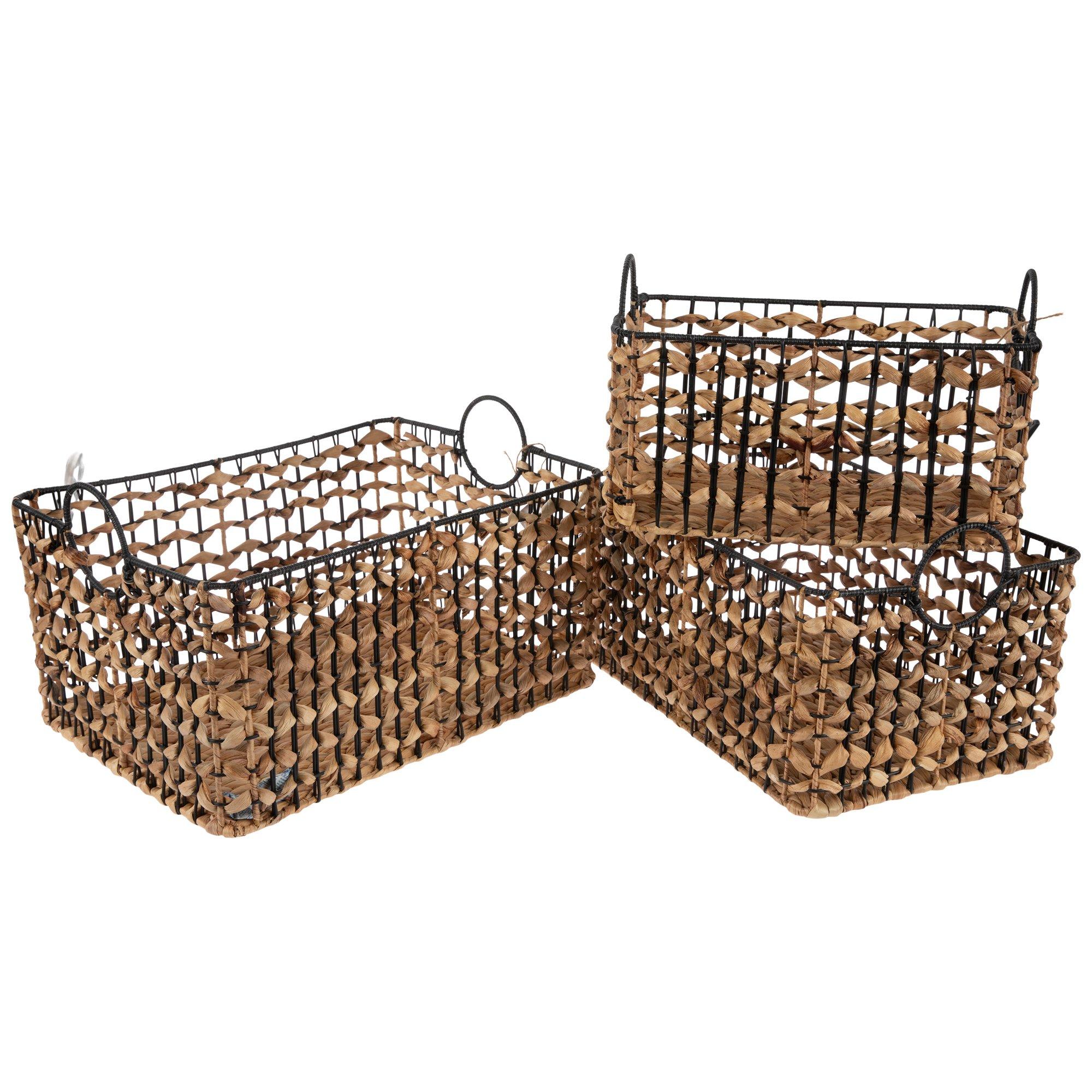 Rectangle OpenWeave Water Hyacinth Basket Set Hobby Lobby 2286607