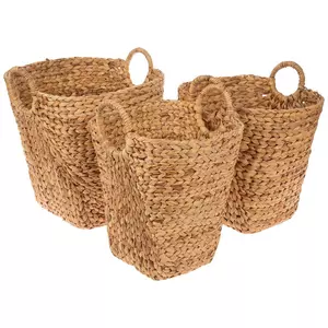 StyleWell Round Open Weave Wicker Storage Baskets (Set of 2