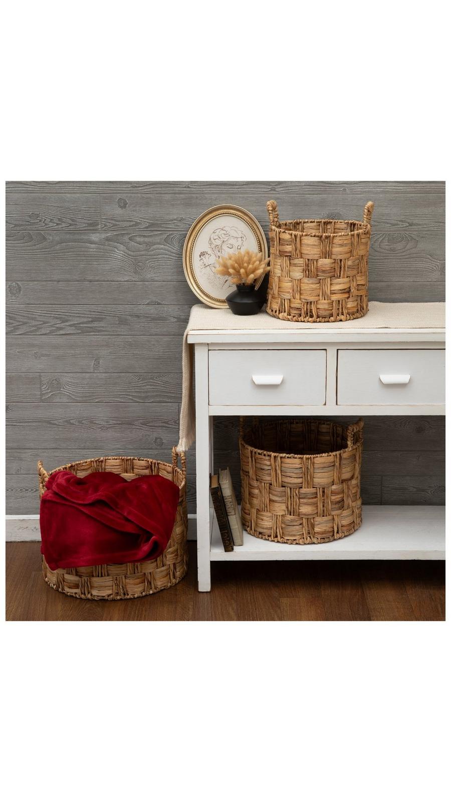 Water Hyacinth Check Basket Set | Hobby Lobby | 2286672