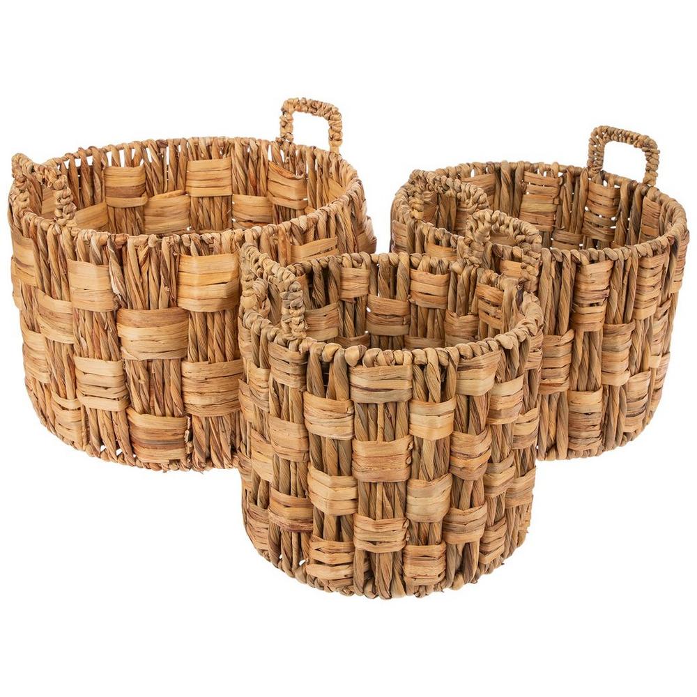 Water Hyacinth Check Basket Set