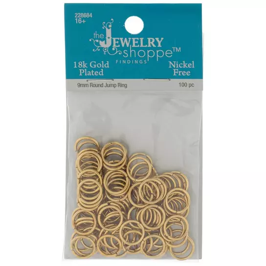 18K Gold Plated Round Jump Rings | Hobby Lobby | 228684