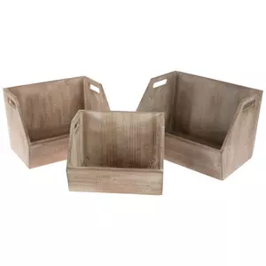 Whitewash Wood Crate Set