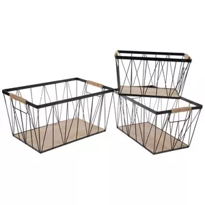 Black Wired Basket Set