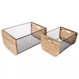 Footed Woven Basket With Dividers