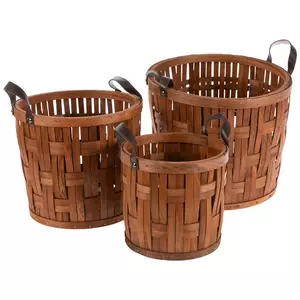 Natural wood basket box 60x40x14 cm. Ref.AT11318 - Mabaonline