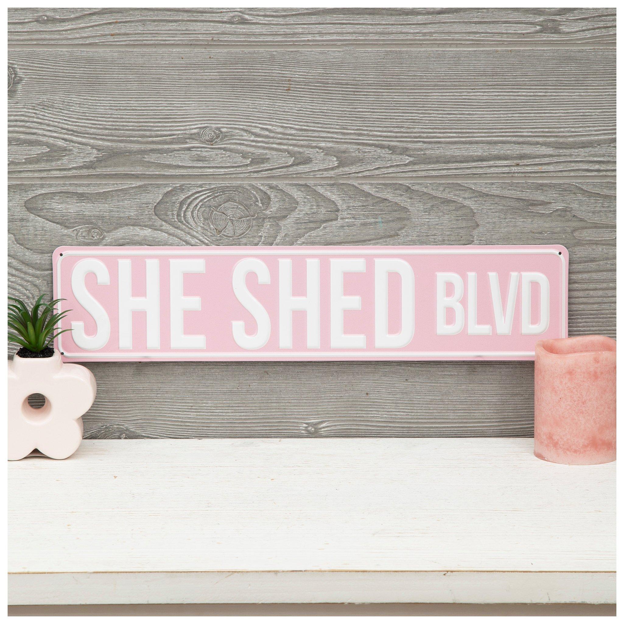 SHE SHED BLVD Vintage Metal Tin Sign - 16x4 Inch, Rustic Street Sign Style, Wall Decor For Home, Cafe, Bar, Garage - View #4