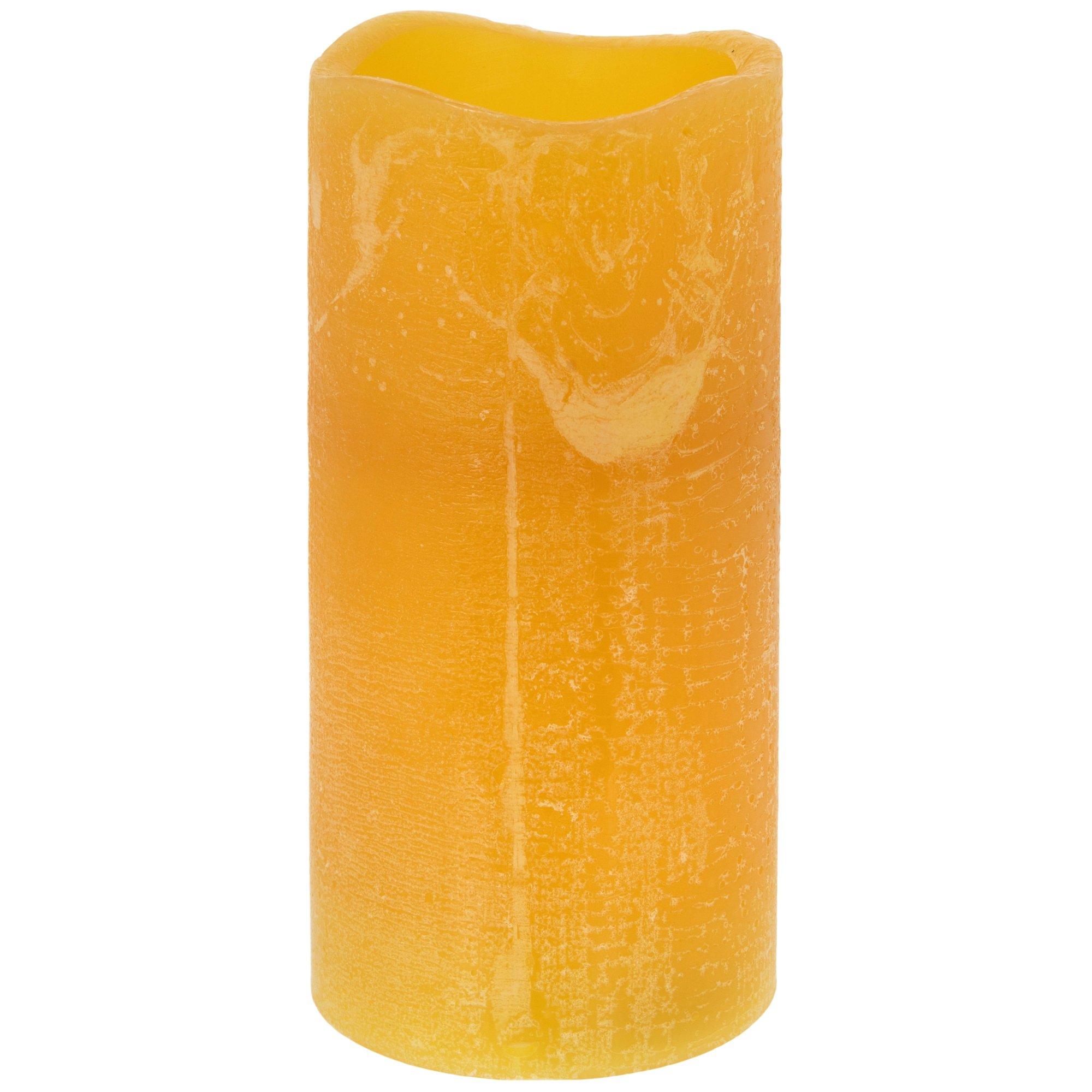 Butterscotch Distressed LED Pillar Candle | Hobby Lobby | 2288249