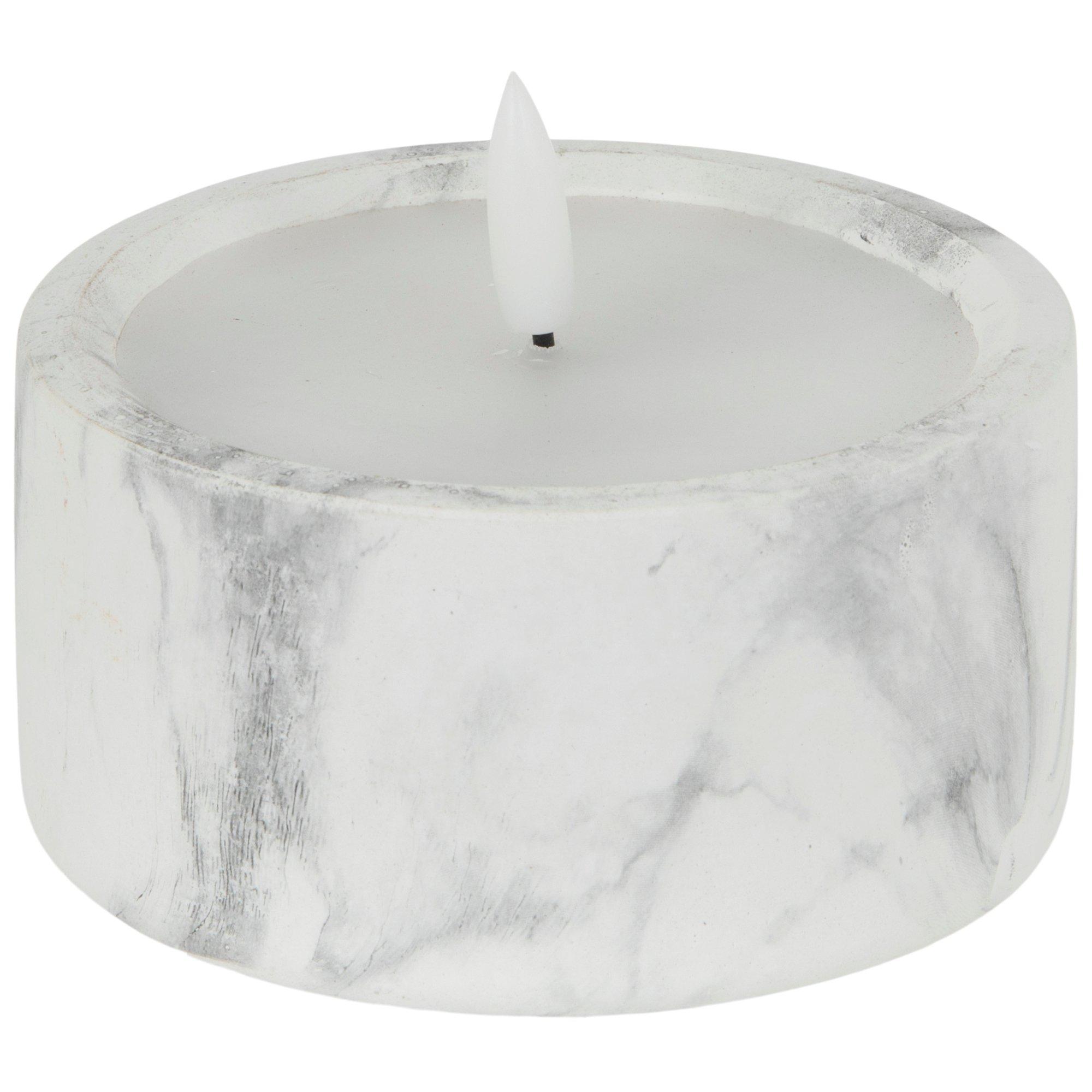 White Marble LED Candle