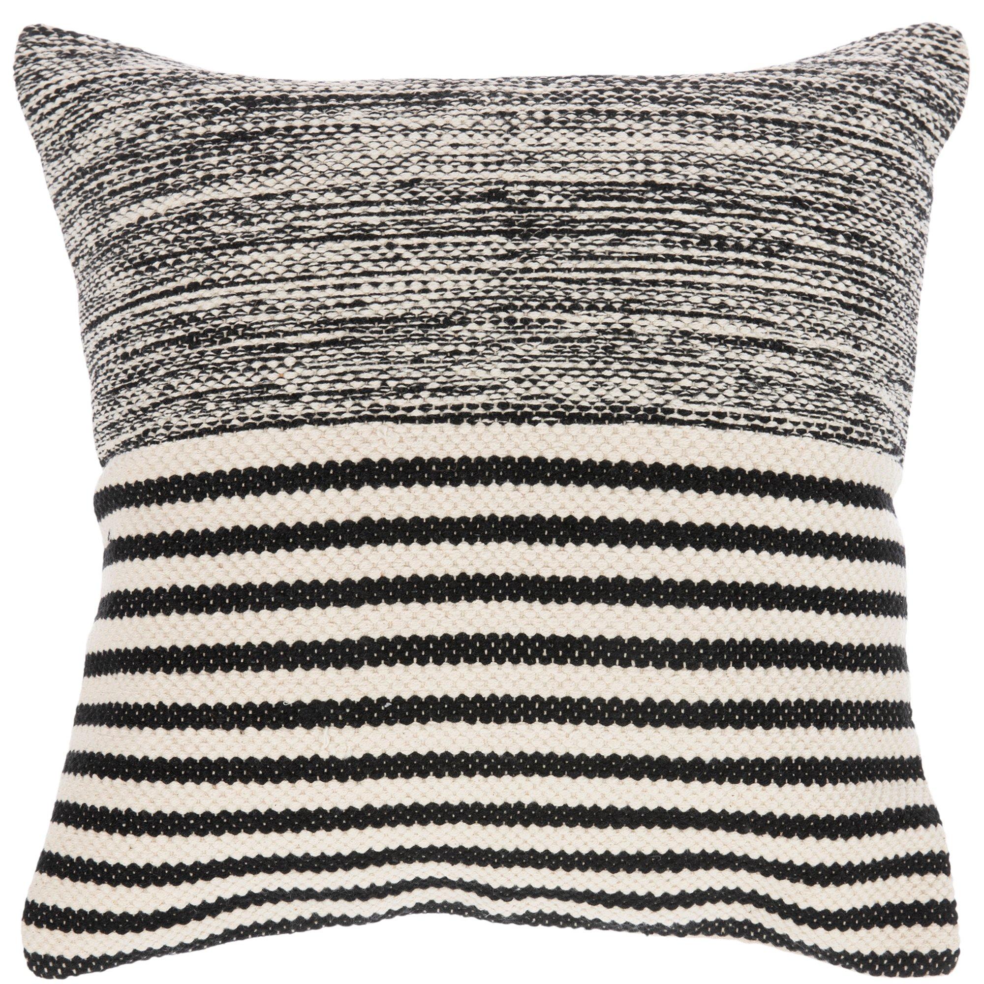 Black and outlet white striped pillow