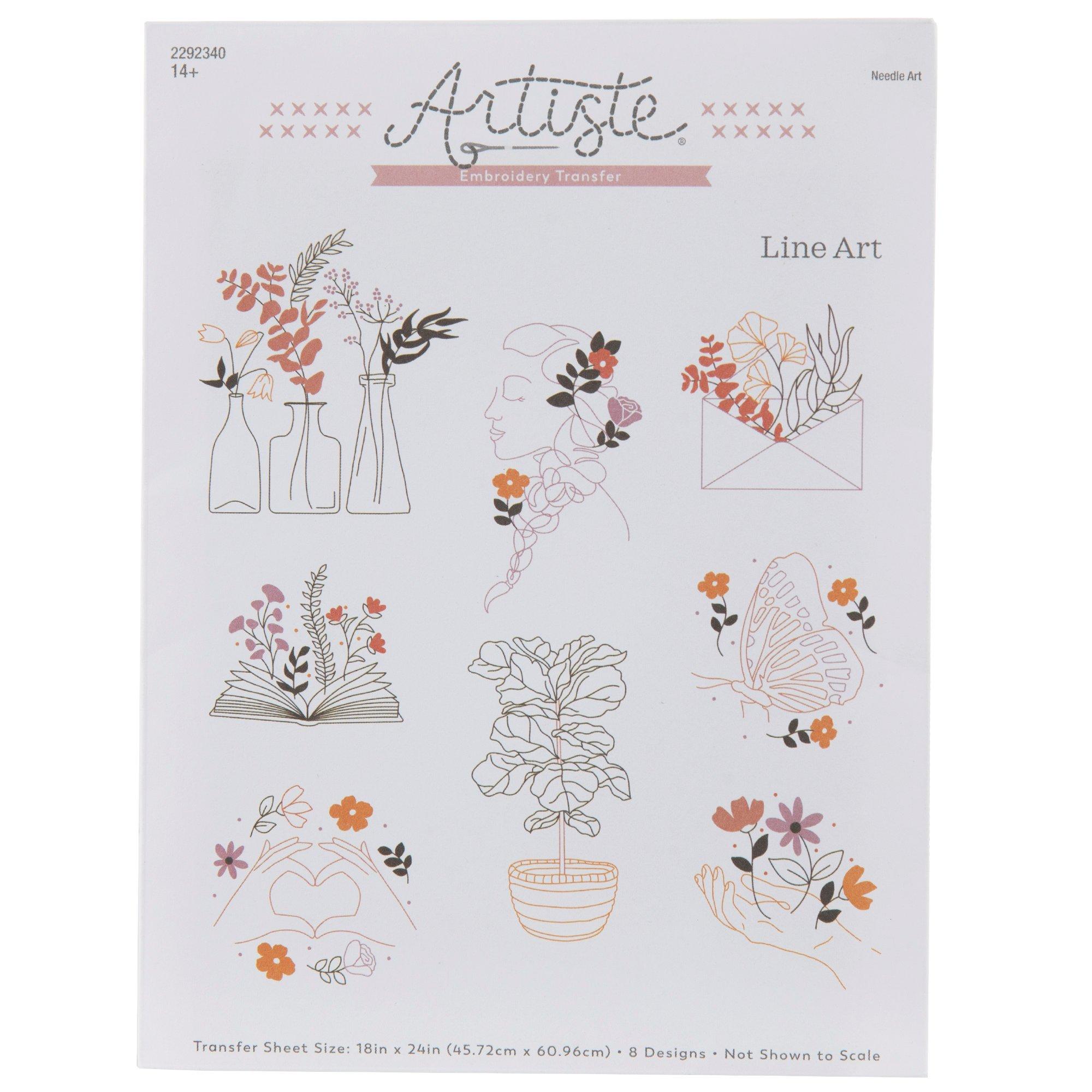 Line Art Embroidery Transfer Sheet Hobby Lobby 2292340