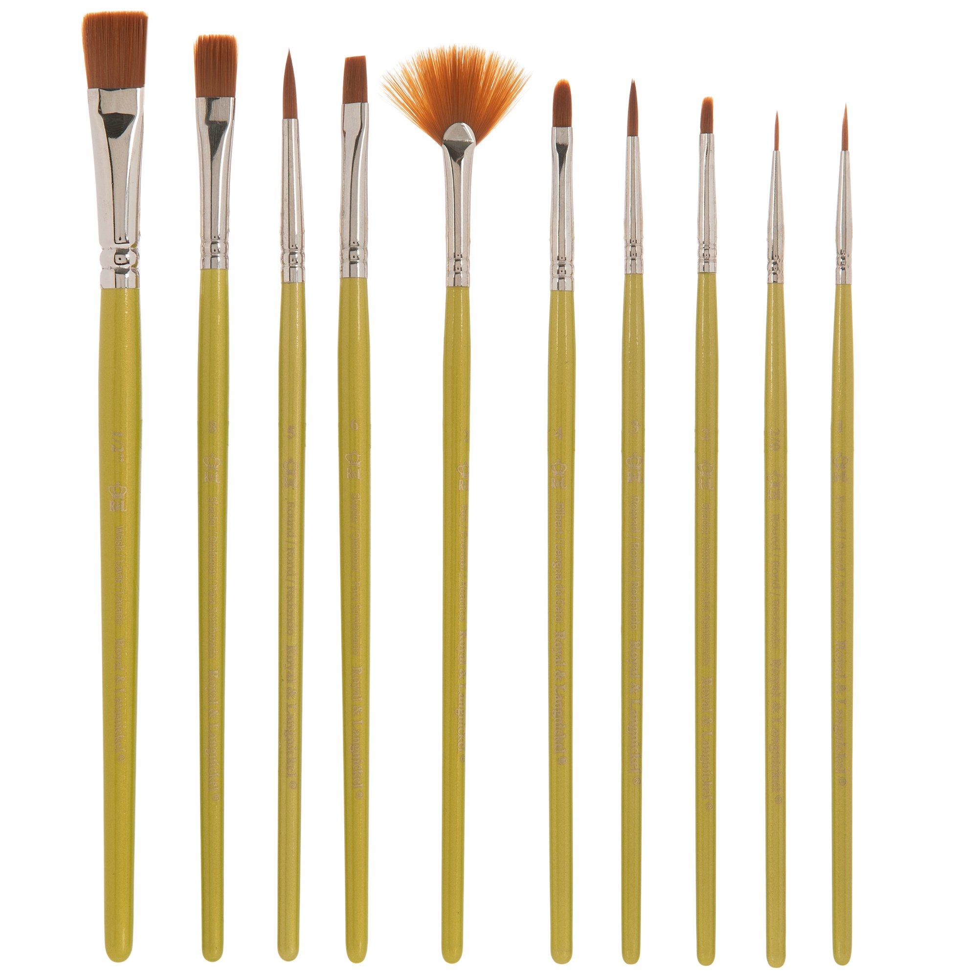 Brown Taklon Paint Brushes 10 Piece Set Hobby Lobby 2292597