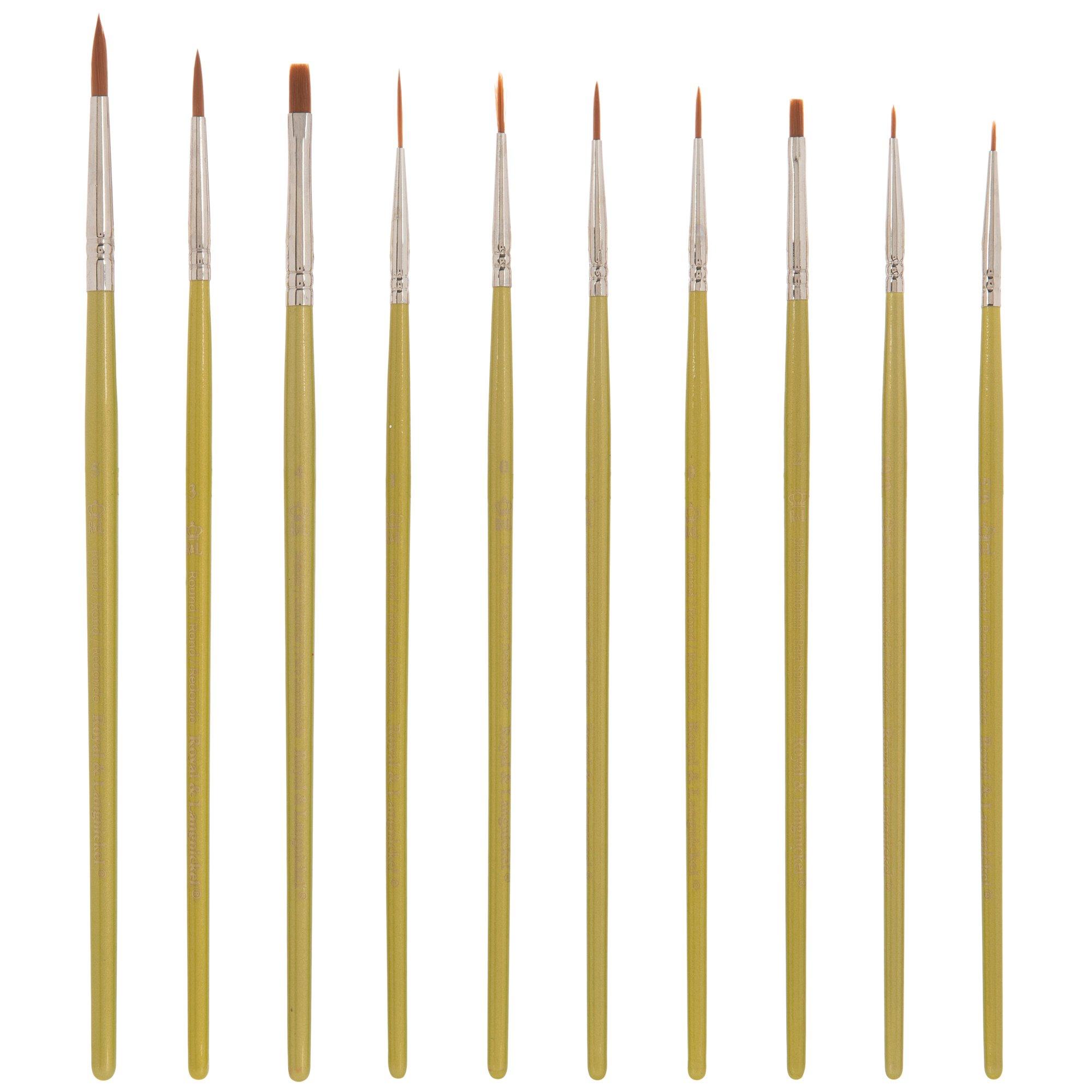 Brown Taklon Paint Brushes 10 Piece Set Hobby Lobby 2292605