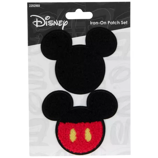 Mickey Mouse Head Chenille Iron-On Patches