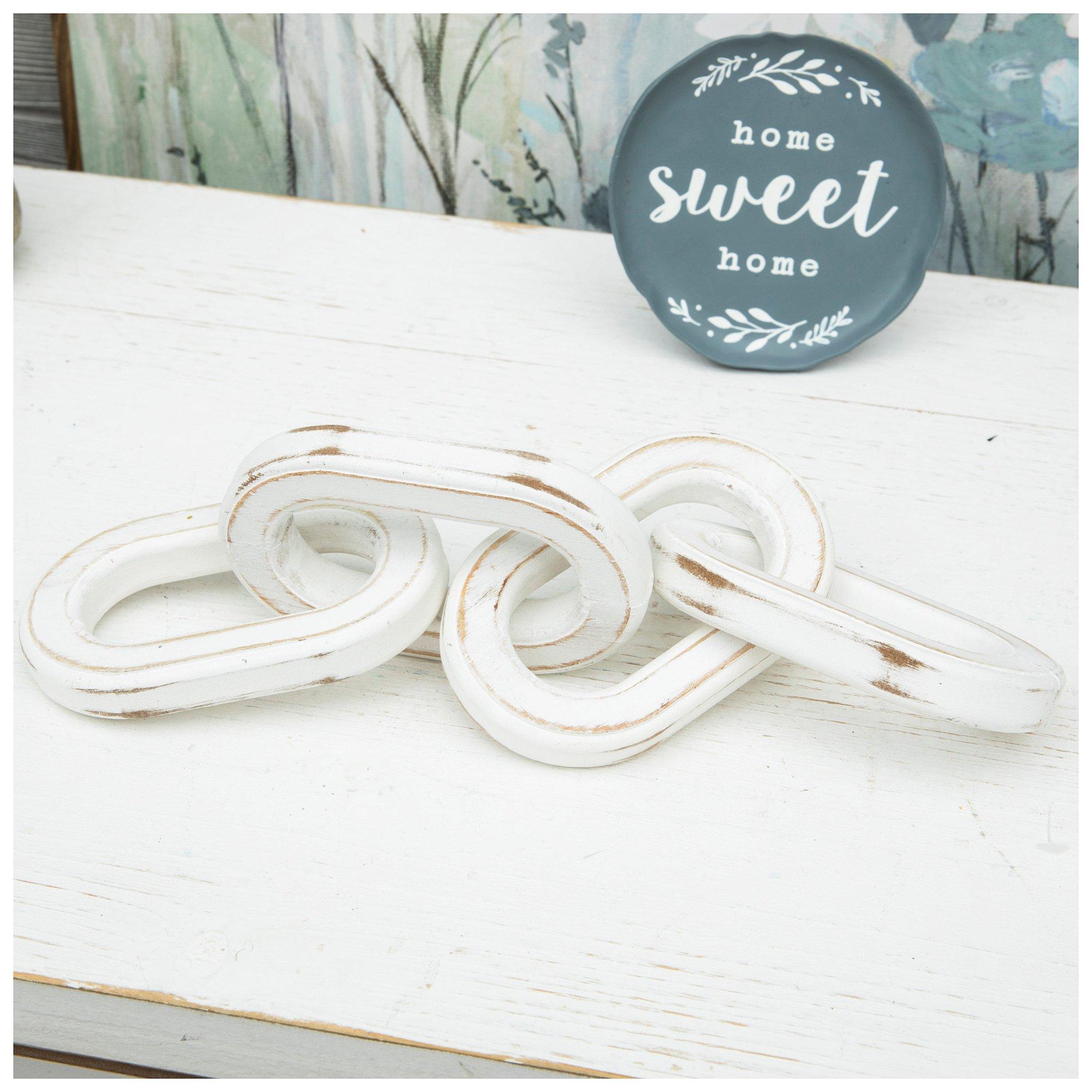 White Distressed Wood Chain Link Decor Hobby Lobby 2293587