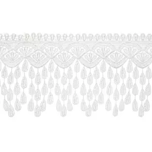 4 White & Clear Lucite Crystal Beaded Tassel Fringe Trim TF-32/1 Upholstery  / Drapery / Interior Design / by the Yard 