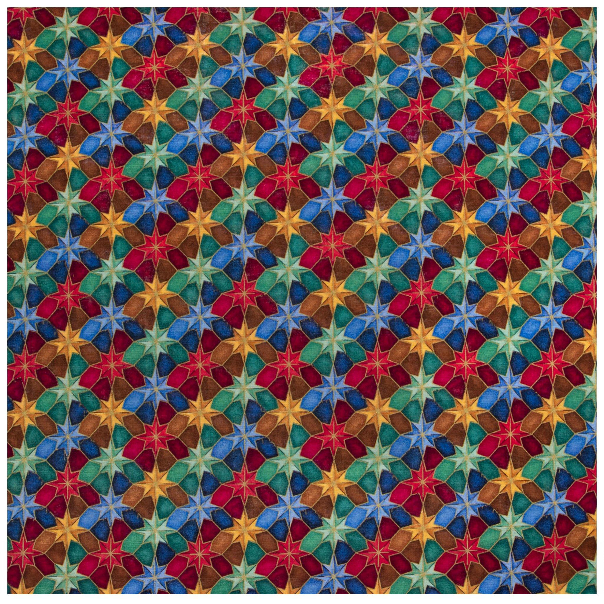 Star Of Bethlehem Stained Glass Cotton Fabric view 1