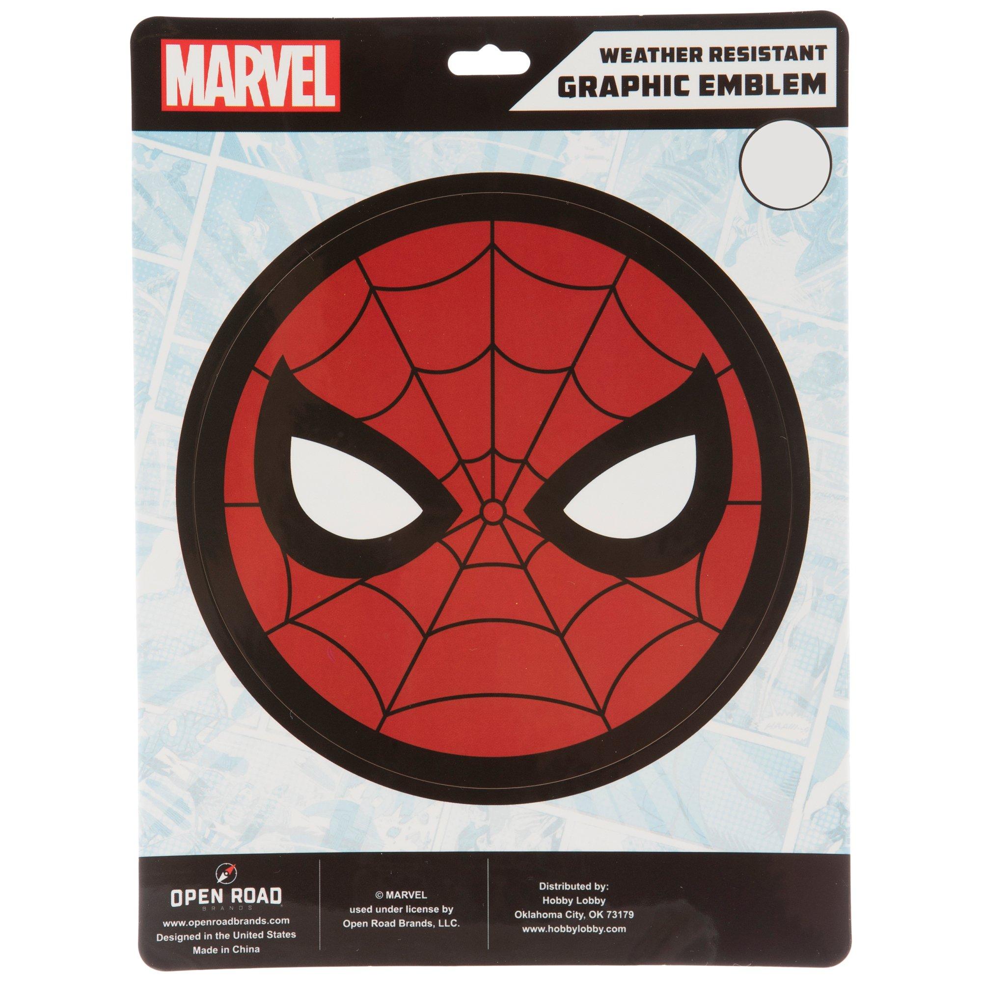 Marvel © Spiderman Comic Head Spider Web - Iron On Patches Adhesive Emblem  Stickers Appliques, Size: 2,30 x 2,30 Inch