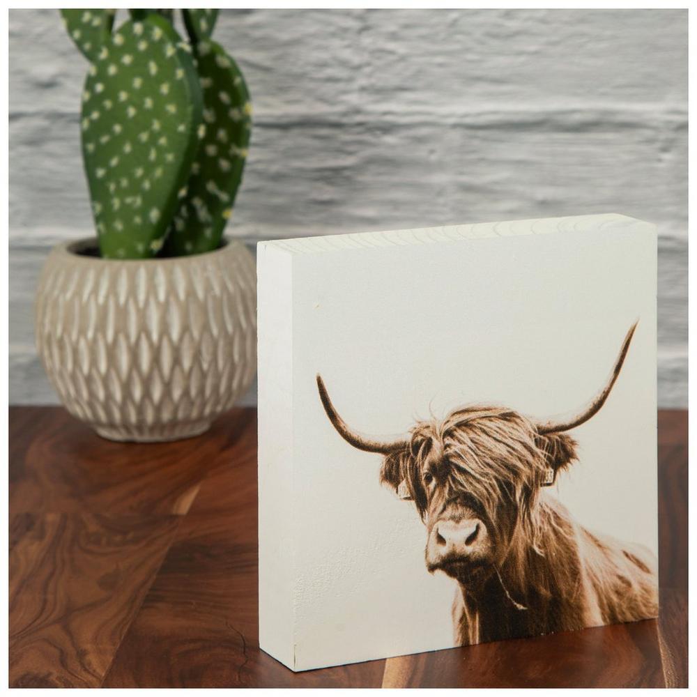 Highland Cow Wood Decor