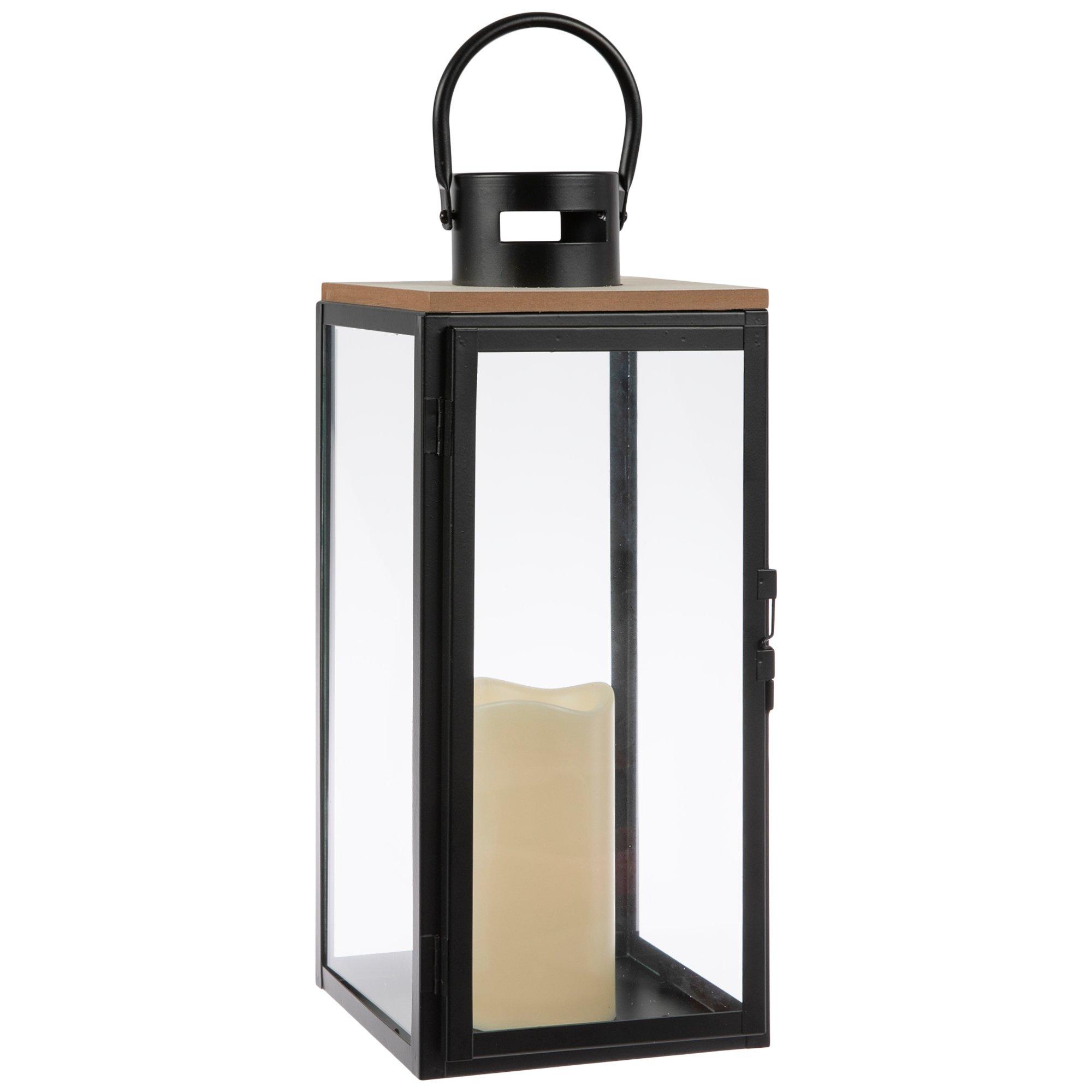 Mini Black Square Metal Candle Lantern, Hobby Lobby