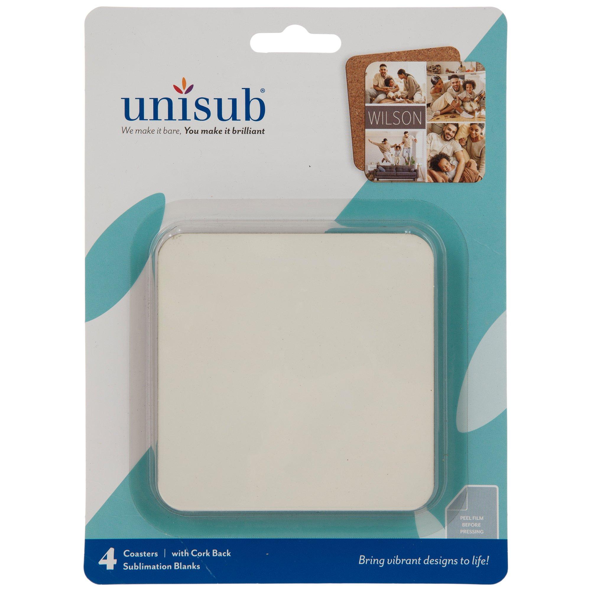 Unisub Sublimation Blank Coaster, Hardboard Round with Cork Backing,  Coasters for Sublimation Imprinting Products for, 3.75 Dia. x .267 (Case  of 40)