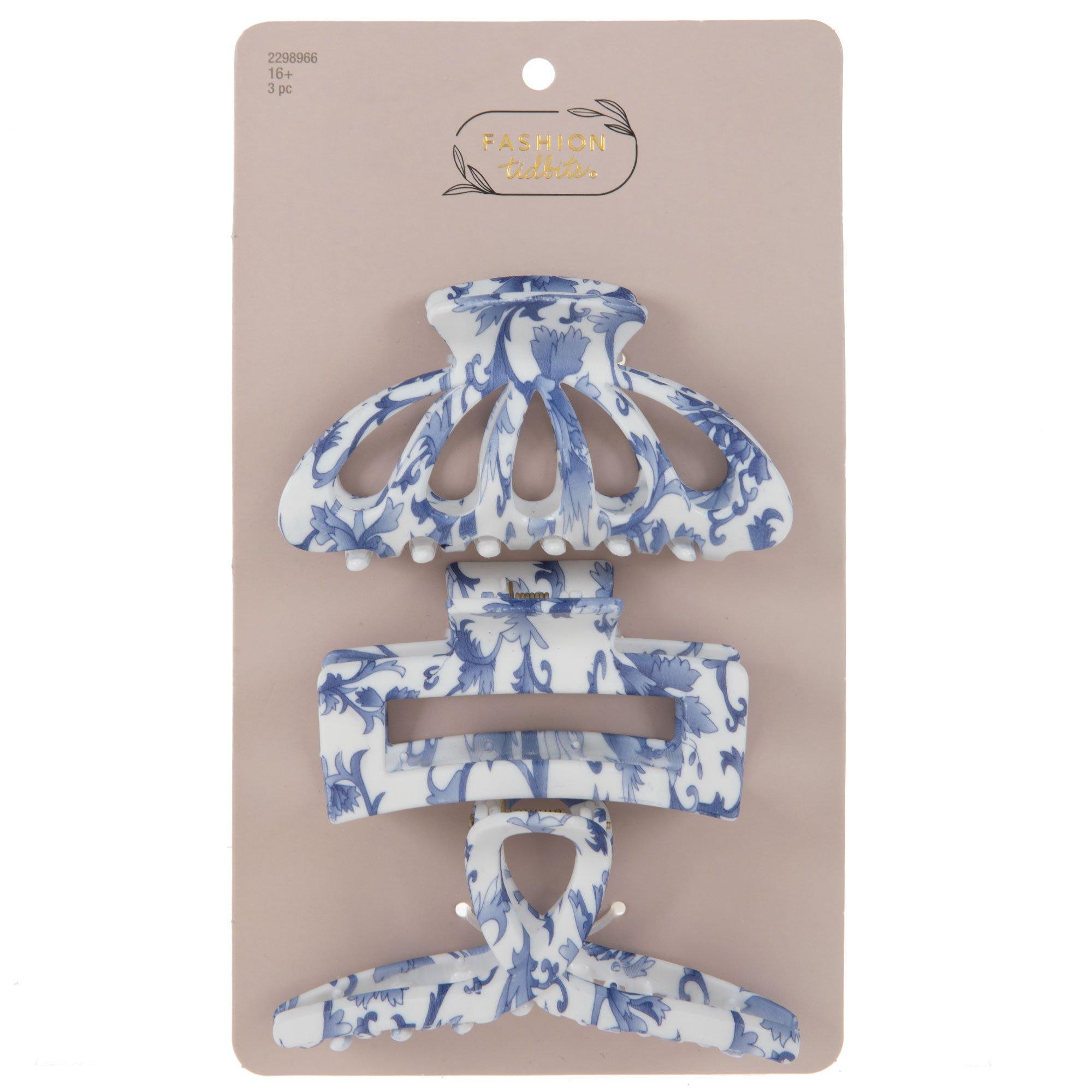Blue & White Floral Claw Hair Clips Hobby Lobby 2298966