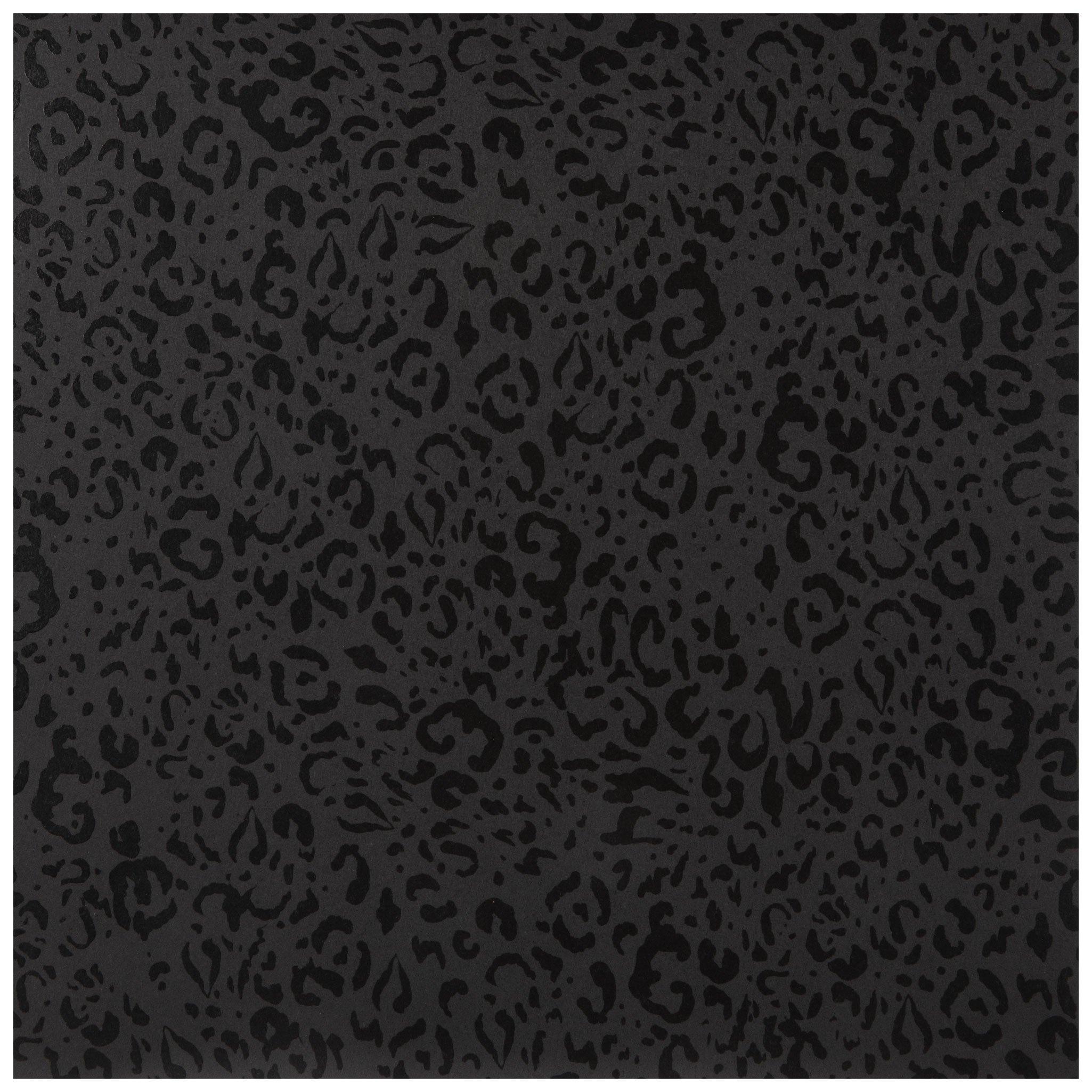 Black Leopard Print Scrapbook Paper - 12 x 12, Hobby Lobby