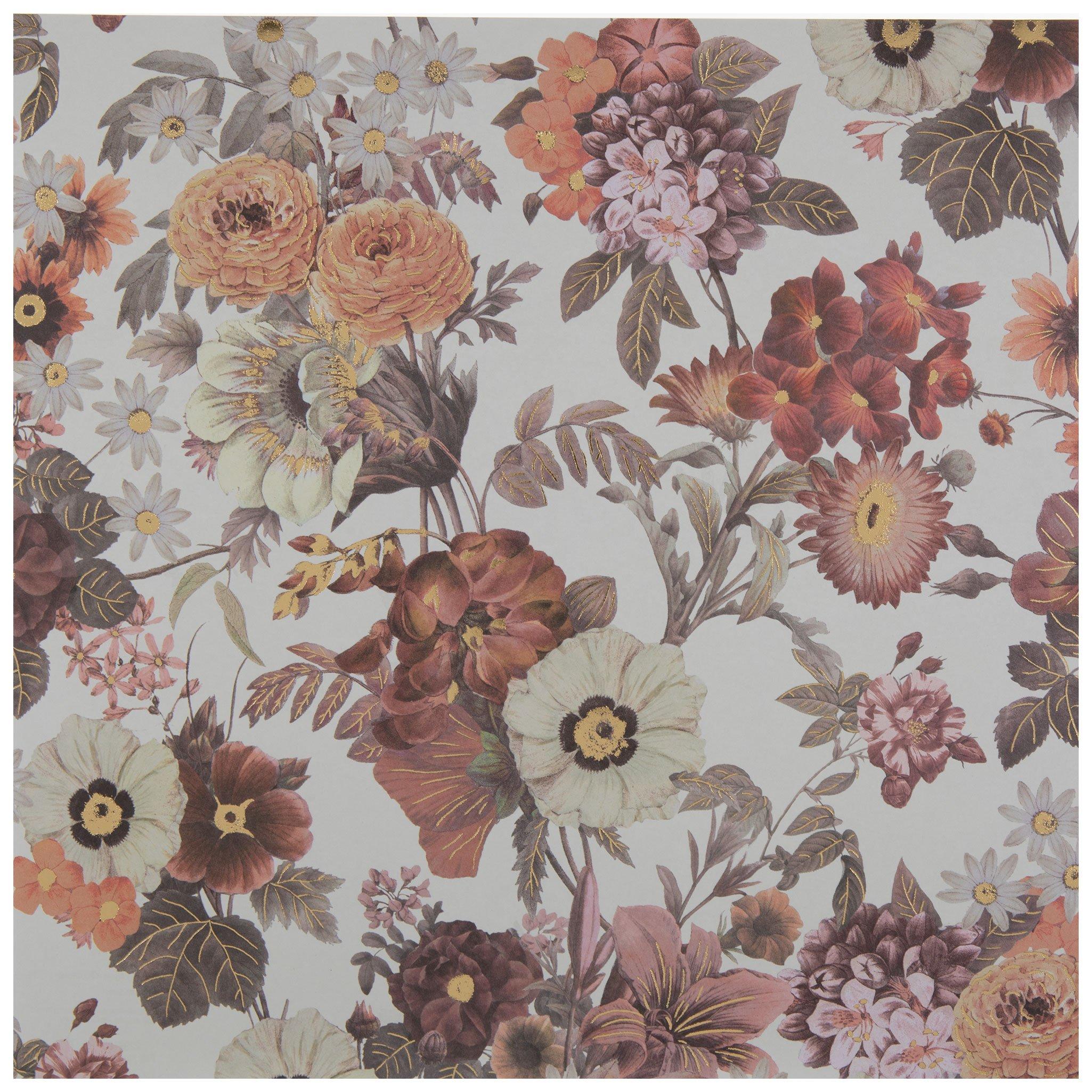 Fall Florals Foil Scrapbook Paper - 12 x 12, Hobby Lobby