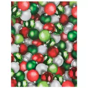 Red, Green & Silver Ornaments Scrapbook Paper - 8 1/2" x 11"