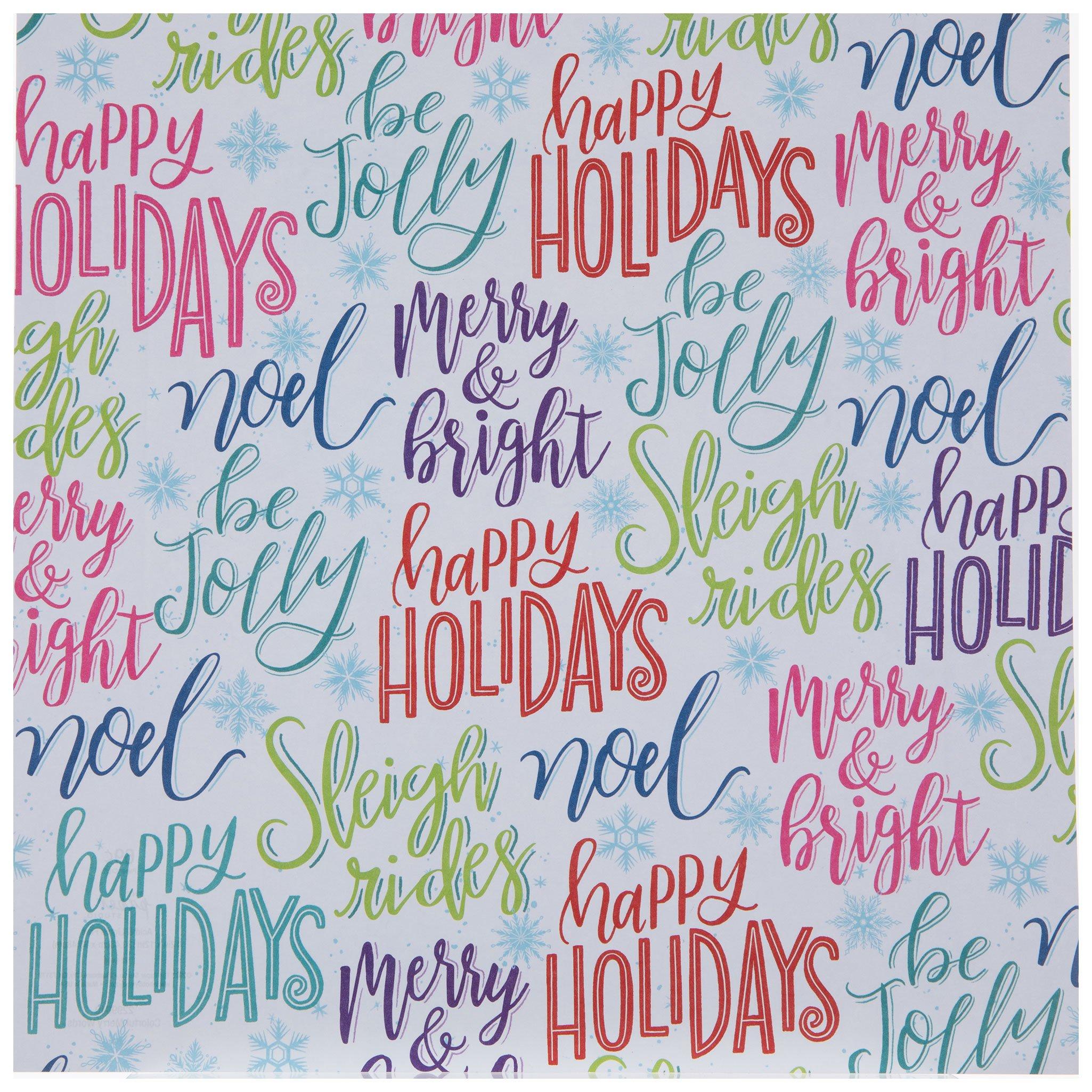 Happy Holidays Snowflake Scrapbook Paper 12" x 12" Hobby Lobby