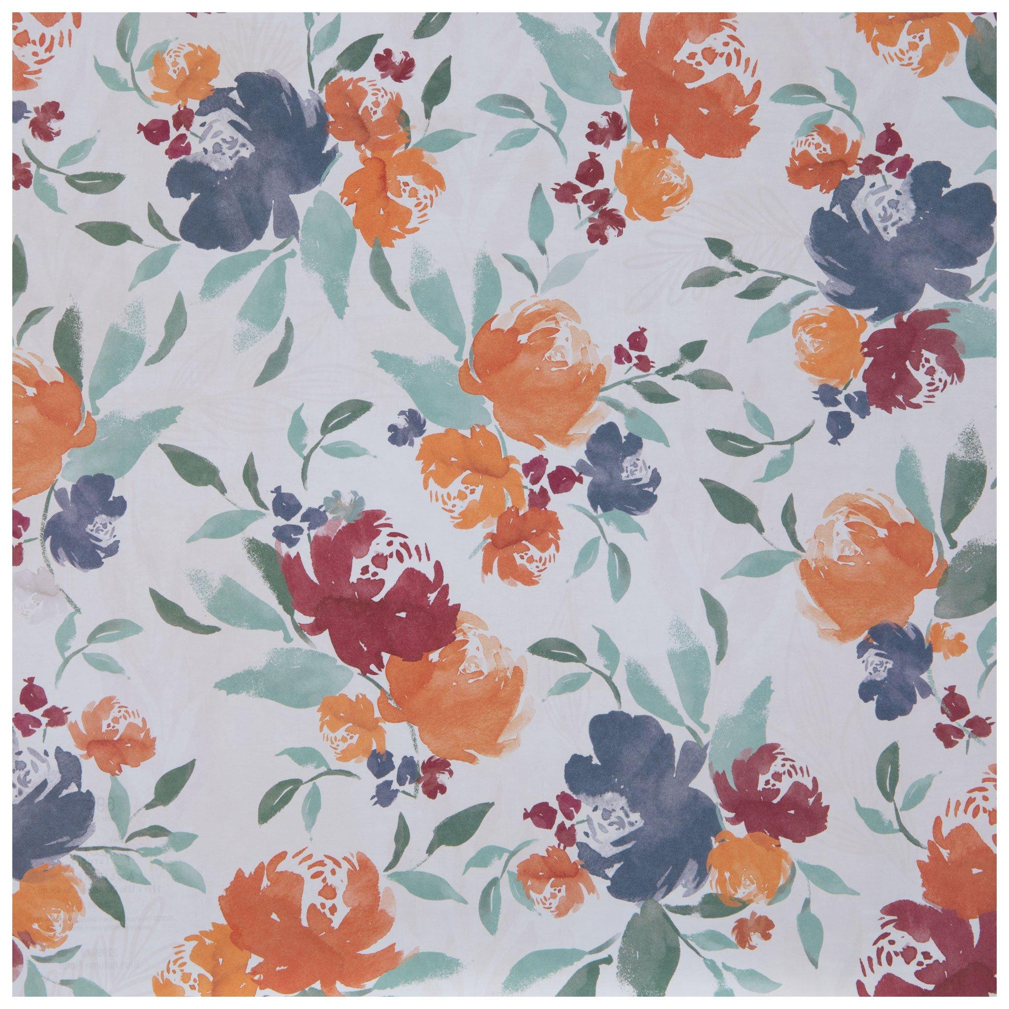 Watercolor Fall Flowers Scrapbook Paper - 12 x 12, Hobby Lobby