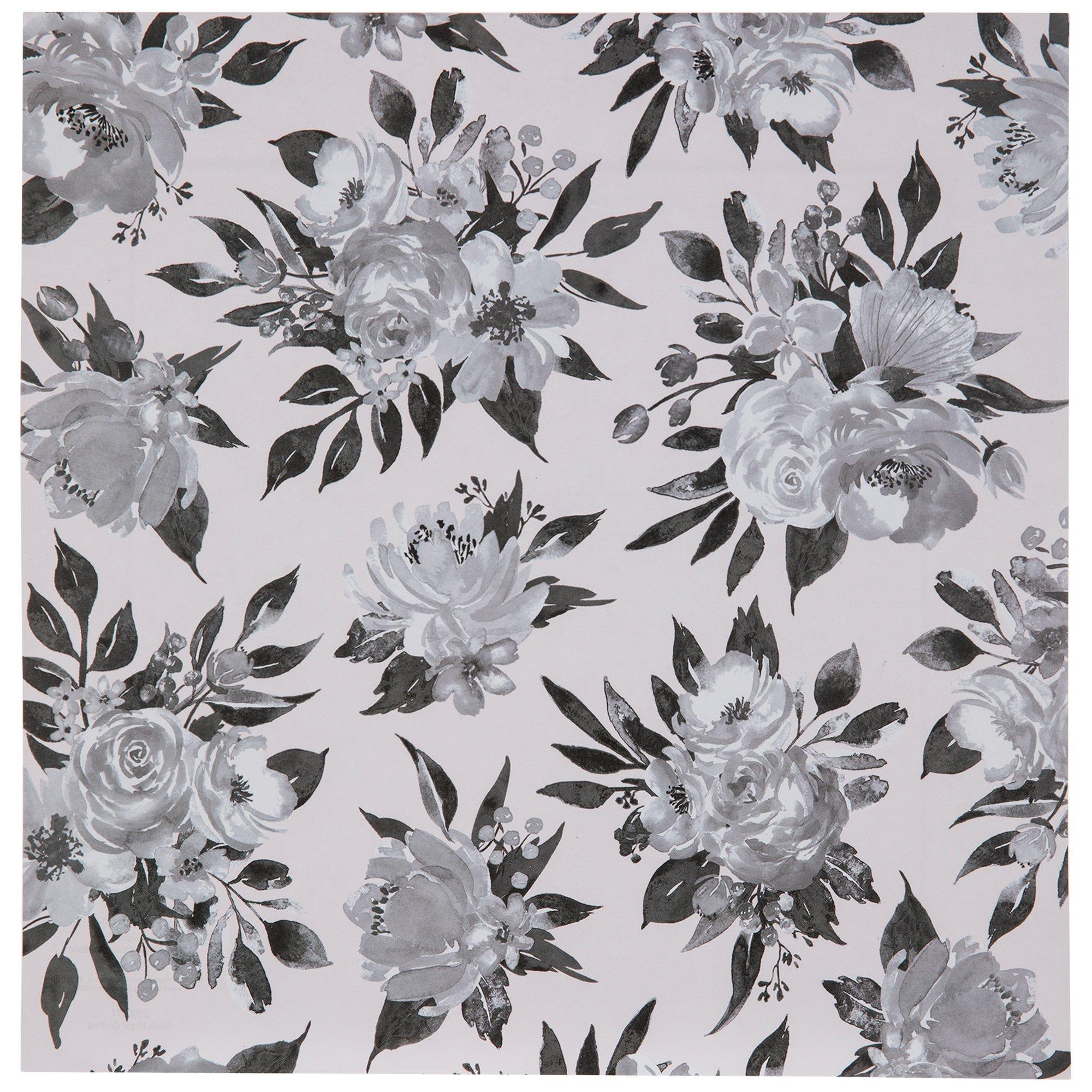 Black & White Floral Scrapbook Paper | Hobby Lobby | 2300671